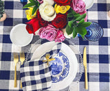 Navy Blue and Cream Buffalo Checkered Napkins