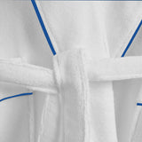 Shawl Collar Cotton Bath Robe with Border Embroidery