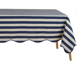 Scalloped Edge Tablecloth - Striped