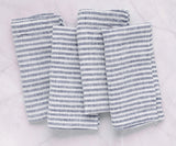 Navy Blue Pinstripe Linen Napkins - Set of 4, 8 & More
