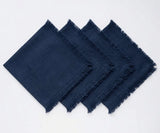 Navy Blue Napkins - Edge Fringe