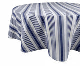 Striped Round Tablecloth - Navy