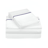 400TC Single Embroidery Sateen Solid Cotton Sheet Set