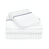 400TC Single Embroidery Sateen Stripe Cotton Sheet Set