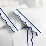 400TC Cotton Scallop Embroidery & Border Sateen Solid Top Sheet