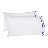 400TC Cotton Scallop Embroidery & Border Sateen Solid Sheet Set
