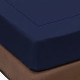 400TC Luxurious Single Embroidery Sateen Solid Cotton Fitted Sheet