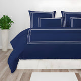 400TC Cotton Classic Luxurious Embroidery Sateen Solid Duvet Cover Set