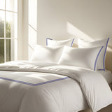 400TC Cotton Double Embroidery Sateen Solid Duvet Cover Set