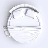 400TC Cotton Double Embroidery Sateen Solid Round Duvet Cover Set