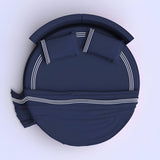 400TC Cotton Luxurious Triple Embroidery Sateen Solid Round Duvet Cover Set