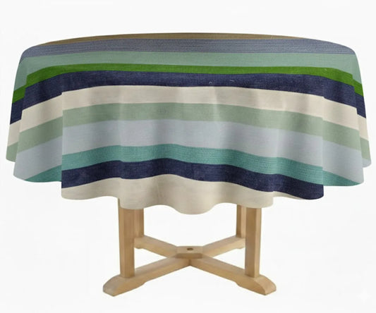 Cotton Striped Tablecloth - Round