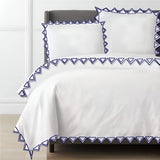 Ashley 400TC Cotton Traingle Embroidery Sateen Solid Duvet Cover Set