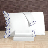 400TC Cotton Sateen Double Scallop Embroidery Pillowcases (Set Of 2)