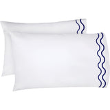 400TC Double Wavy Embroidered Cotton Pillowcases (Set of 2)