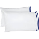 400TC Embroidery & Border Cotton Sateen Solid Pillowcases (Set Of 2)
