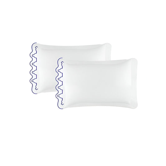 Imaginary Scallop 400TC Cotton Embroidery Sateen Solid Pillowcases (Set Of 2)