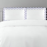 Imaginary Scallop 400TC Cotton Embroidery Sateen Solid Pillow Sham