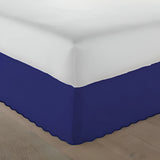 400TC Sateen Solid Cotton Luxurious Scallop Embroidery Tailored Bed Skirt