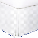 Allena 400TC Sateen Microcheck Cotton Scallop Embroidery Tailored Bed Skirt