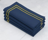 Embroidered Dinner Napkins - Golden Edge