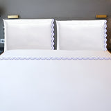 400TC Reverse U Shape Embroidery Cotton Solid Sheet Set