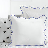 400TC Cotton Scallop Embroidery Sateen Solid Euro Sham
