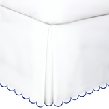 Allena 400TC Sateen Solid Cotton Scallop Embroidery Tailored Bed Skirt