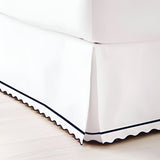 400TC Sateen Cotton Scallop Embroidery & Border Tailored Bed Skirt