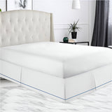 400TC Sateen Solid Cotton Single Embroidered Border Tailored Bed Skirt