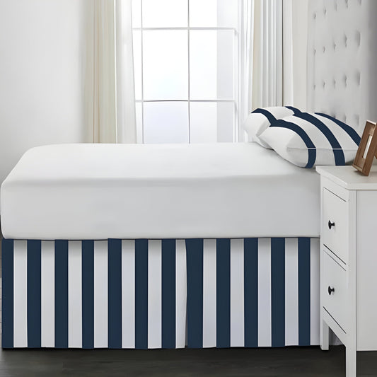 400TC Stripe Border Frame Cotton Sateen Tailored Bed Skirt