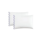 400TC Zig & Zag U Shape Scallop Embroidery Cotton Solid Pillowcases (Set Of 2)