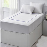 400TC Single Embroidery Sateen Solid Cotton Fitted Sheet