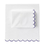 Allena 400TC Cotton Scallop Embroidery Sateen Microcheck Sheet Set