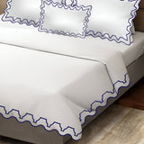 Imaginary Scallop 400TC Cotton Embroidery Sateen Solid Duvet Cover Set