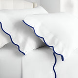 400TC Cotton Scallop Embroidery Sateen Solid Pillowcases (Set Of 2)