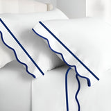 400TC Cotton Scallop Embroidery & Border Sateen Solid Pillowcases (Set Of 2)