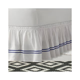 400TC Sateen Solid Cotton Double Embroidered Wrap Around Bed Skirt