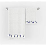 Double Wavy Embroidered Cotton Bath Towels (Set of 2)