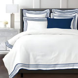 Smart Border 400TC Cotton Embroidery Sateen Solid Duvet Cover Set