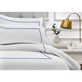 400TC Cotton Double Embroidery Sateen Microcheck Duvet Cover Set