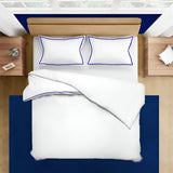 400TC Embroidery Cotton Sateen Solid Duvet Cover Set