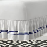 400TC Sateen Solid Cotton Triple Embroidered Gathered Bed Skirt