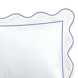 400TC Cotton Scallop Embroidery & Border Sateen Solid Duvet Cover Set