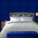 400TC Embroidery Cotton Sateen Solid Duvet Cover Set