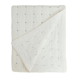 Plus-Stitch Linen Bed Coverlet