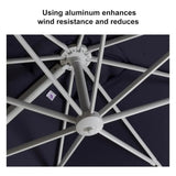 PURPLE LEAF Outdoor Patio Umbrella with Base, Best White Cantilever Umbrellas