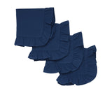 Navy Blue Fabric Napkins - Ruffled