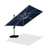 PURPLE LEAF SUNBRELLA Solar Cantilever Umbrella with Lights for Outdoor Patio