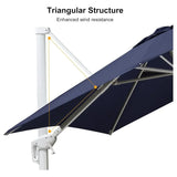 PURPLE LEAF Outdoor Patio Umbrella with Base, Best White Cantilever Umbrellas
